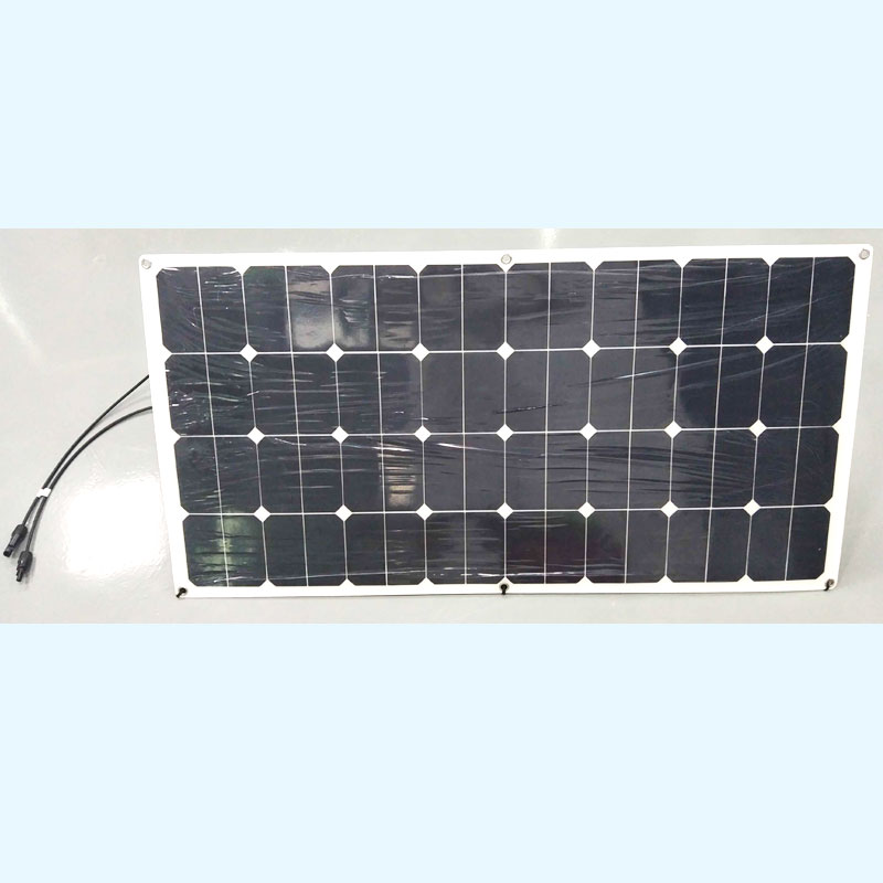 100W柔性板帶0.3米MC4輸出線,太陽能柔性板廣泛應用于游艇、房車、觀光車車頂發(fā)電系統(tǒng)
